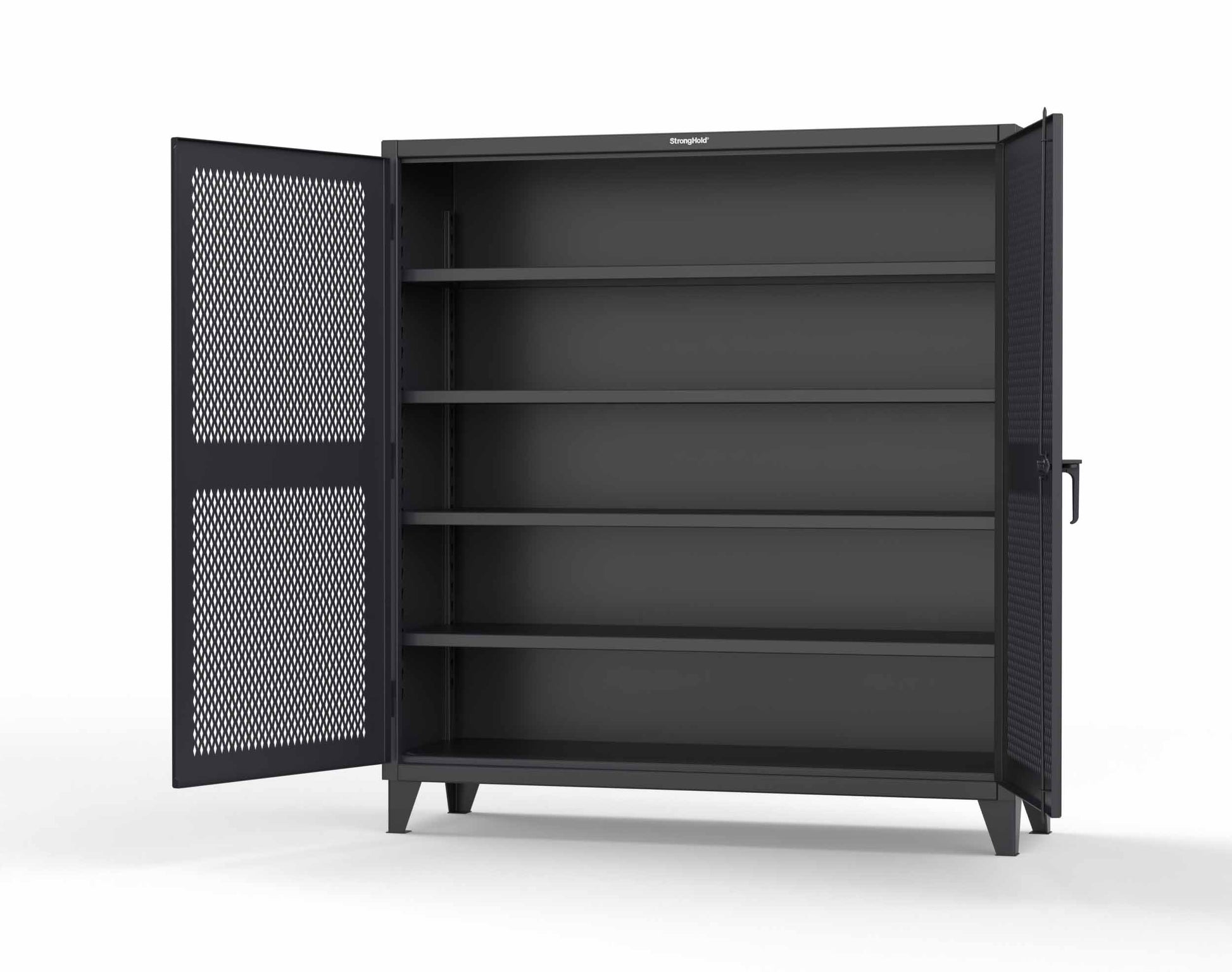 Extreme Duty 12 GA Cabinet with Ventilated (Diamond) Doors - 78 In. W x 24 In. D x 78 In. H - 66-V-244-9005