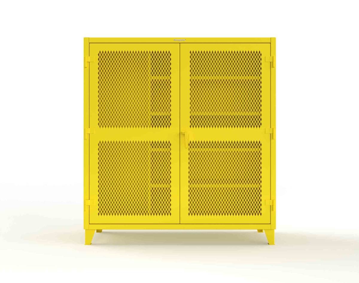 Extreme Duty 12 GA Janitorial Ventilated (Diamond) Cabinet with 4 Shelves - 72 In. W x 24 In. D x 78 In. H - 66-V-BC-244-1023