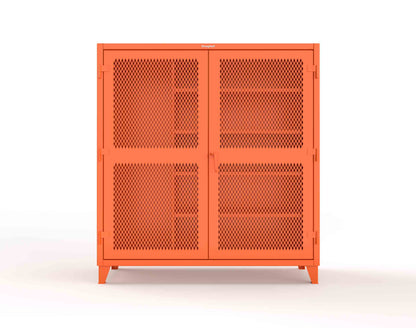 Extreme Duty 12 GA Janitorial Ventilated (Diamond) Cabinet with 4 Shelves - 72 In. W x 24 In. D x 78 In. H - 66-V-BC-244-2004