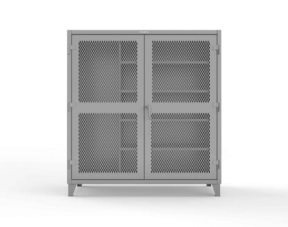 Extreme Duty 12 GA Janitorial Ventilated (Diamond) Cabinet with 4 Shelves - 72 In. W x 24 In. D x 78 In. H - 66-V-BC-244-7037