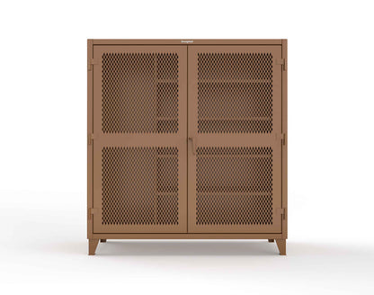 Extreme Duty 12 GA Janitorial Ventilated (Diamond) Cabinet with 4 Shelves - 72 In. W x 24 In. D x 78 In. H - 66-V-BC-244-8025