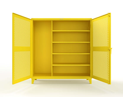 Extreme Duty 12 GA Janitorial Ventilated (Diamond) Cabinet with 4 Shelves - 72 In. W x 24 In. D x 78 In. H - 66-V-BC-244-1023
