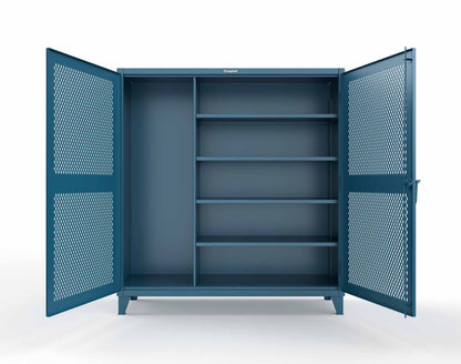 Extreme Duty 12 GA Janitorial Ventilated (Diamond) Cabinet with 4 Shelves - 72 In. W x 24 In. D x 78 In. H - 66-V-BC-244-5010