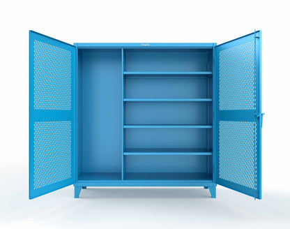 Extreme Duty 12 GA Janitorial Ventilated (Diamond) Cabinet with 4 Shelves - 72 In. W x 24 In. D x 78 In. H - 66-V-BC-244-5012
