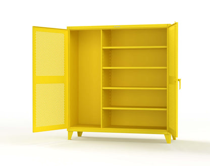 Extreme Duty 12 GA Janitorial Ventilated (Diamond) Cabinet with 4 Shelves - 72 In. W x 24 In. D x 78 In. H - 66-V-BC-244-1023