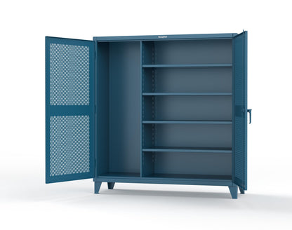 Extreme Duty 12 GA Janitorial Ventilated (Diamond) Cabinet with 4 Shelves - 72 In. W x 24 In. D x 78 In. H - 66-V-BC-244-5010