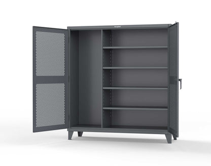Extreme Duty 12 GA Janitorial Ventilated (Diamond) Cabinet with 4 Shelves - 72 In. W x 24 In. D x 78 In. H - 66-V-BC-244-7024