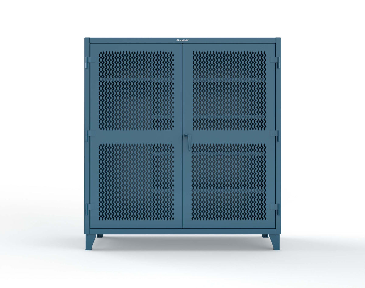 Extreme Duty 12 GA Uniform Ventilated (Diamond) Cabinet with 4 Shelves - 72 In. W x 24 In. D x 78 In. H - 66-V-W-245-5010