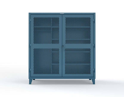 Extreme Duty 12 GA Uniform Ventilated (Diamond) Cabinet with 4 Shelves - 72 In. W x 24 In. D x 78 In. H - 66-V-W-245-5010