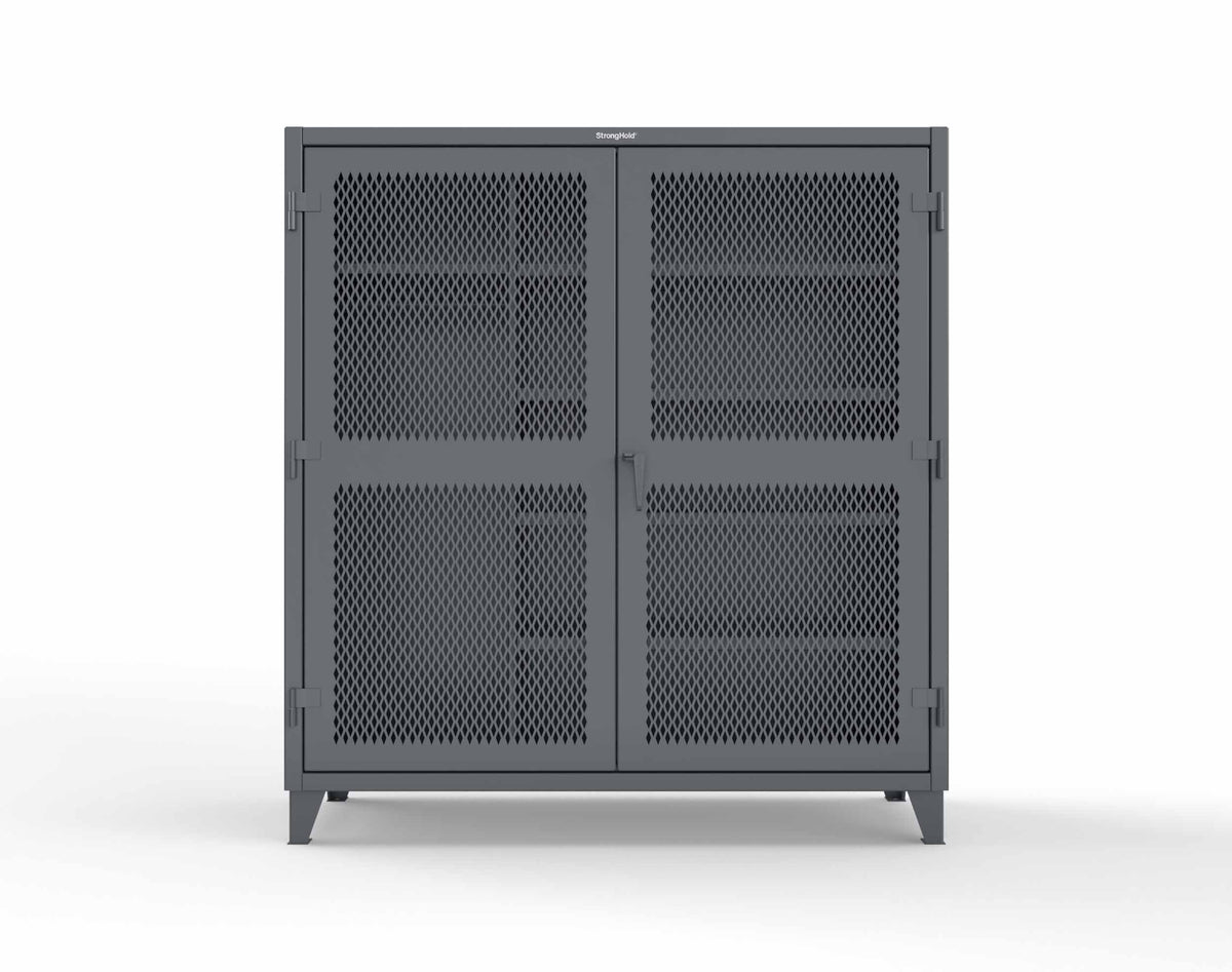 Extreme Duty 12 GA Uniform Ventilated (Diamond) Cabinet with 4 Shelves - 72 In. W x 24 In. D x 78 In. H - 66-V-W-245-7024