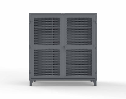 Extreme Duty 12 GA Uniform Ventilated (Diamond) Cabinet with 4 Shelves - 72 In. W x 24 In. D x 78 In. H - 66-V-W-245-7024