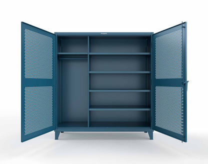 Extreme Duty 12 GA Uniform Ventilated (Diamond) Cabinet with 4 Shelves - 72 In. W x 24 In. D x 78 In. H - 66-V-W-245-5010