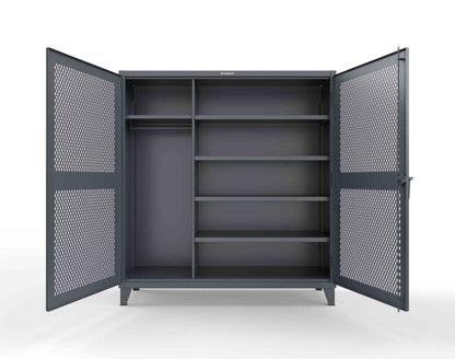 Extreme Duty 12 GA Uniform Ventilated (Diamond) Cabinet with 4 Shelves - 72 In. W x 24 In. D x 78 In. H - 66-V-W-245-7024
