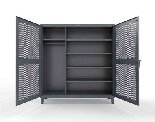 Extreme Duty 12 GA Uniform Ventilated (Diamond) Cabinet with 4 Shelves - 72 In. W x 24 In. D x 78 In. H - 66-V-W-245-7024