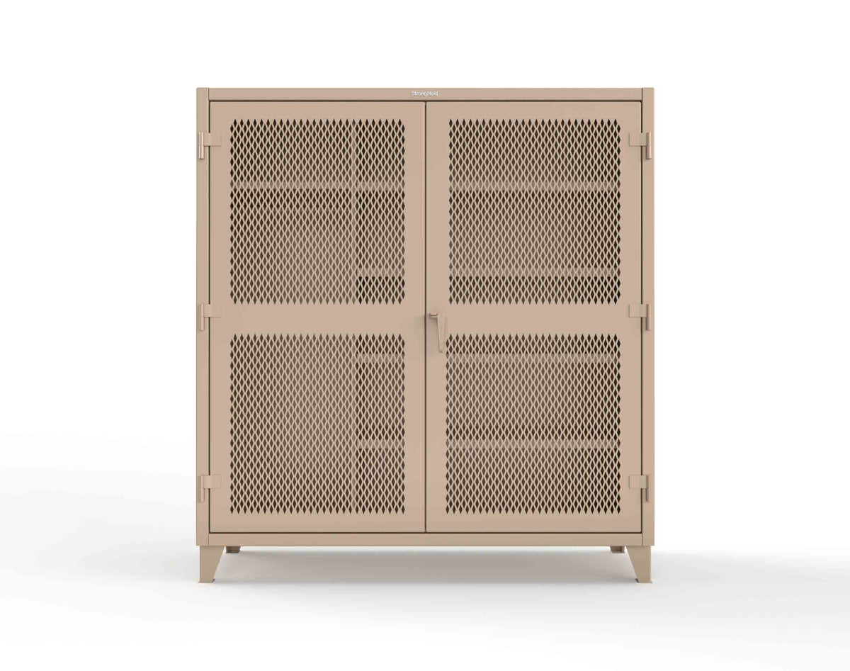 Extreme Duty 12 GA Uniform Ventilated (Diamond) Cabinet with 4 Shelves - 72 In. W x 24 In. D x 78 In. H - 66-V-W-245-1019