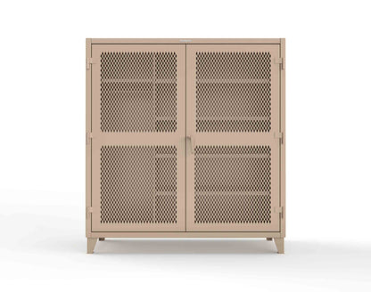 Extreme Duty 12 GA Uniform Ventilated (Diamond) Cabinet with 4 Shelves - 72 In. W x 24 In. D x 78 In. H - 66-V-W-245-1019