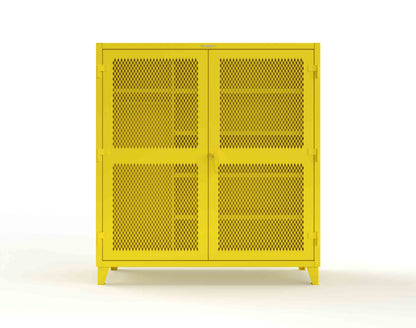 Extreme Duty 12 GA Uniform Ventilated (Diamond) Cabinet with 4 Shelves - 72 In. W x 24 In. D x 78 In. H - 66-V-W-245-1023