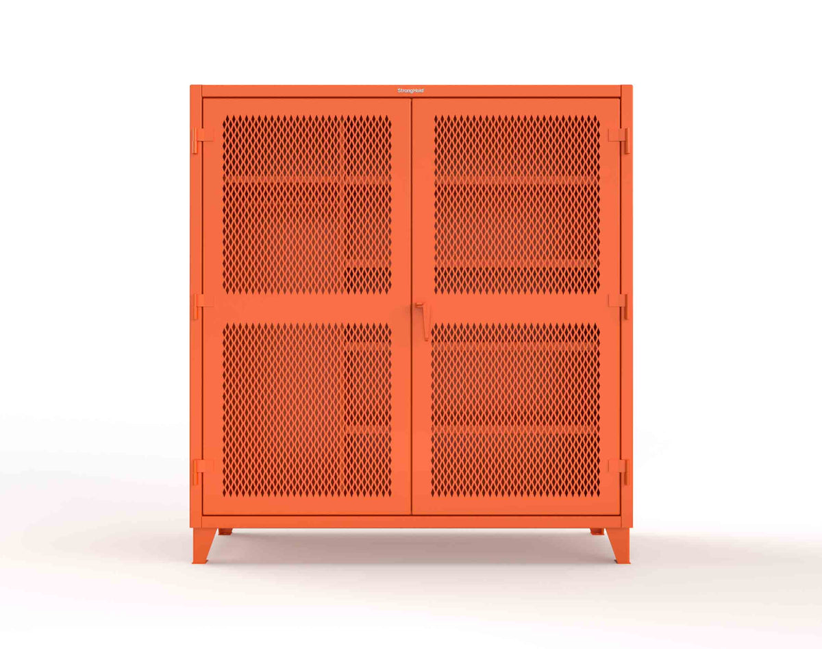 Extreme Duty 12 GA Uniform Ventilated (Diamond) Cabinet with 4 Shelves - 72 In. W x 24 In. D x 78 In. H - 66-V-W-245-2004