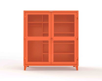 Extreme Duty 12 GA Uniform Ventilated (Diamond) Cabinet with 4 Shelves - 72 In. W x 24 In. D x 78 In. H - 66-V-W-245-2004