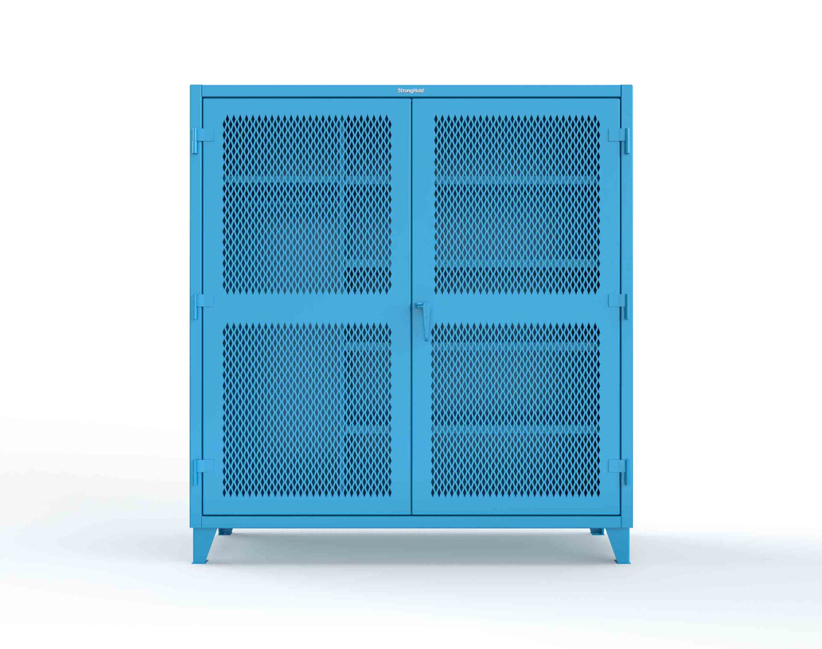 Extreme Duty 12 GA Uniform Ventilated (Diamond) Cabinet with 4 Shelves - 72 In. W x 24 In. D x 78 In. H - 66-V-W-245-5012