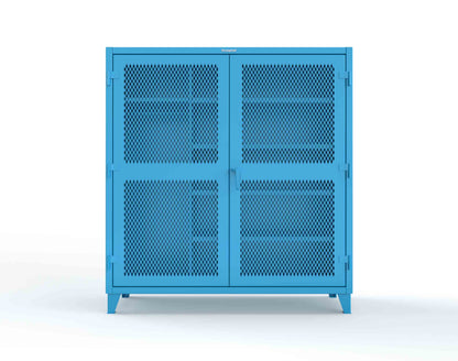 Extreme Duty 12 GA Uniform Ventilated (Diamond) Cabinet with 4 Shelves - 72 In. W x 24 In. D x 78 In. H - 66-V-W-245-5012