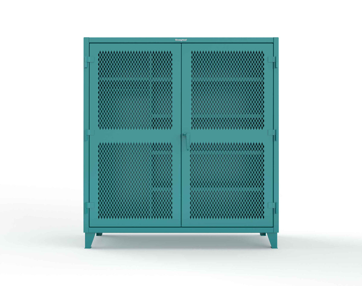 Extreme Duty 12 GA Uniform Ventilated (Diamond) Cabinet with 4 Shelves - 72 In. W x 24 In. D x 78 In. H - 66-V-W-245-5021
