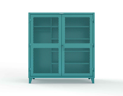 Extreme Duty 12 GA Uniform Ventilated (Diamond) Cabinet with 4 Shelves - 72 In. W x 24 In. D x 78 In. H - 66-V-W-245-5021