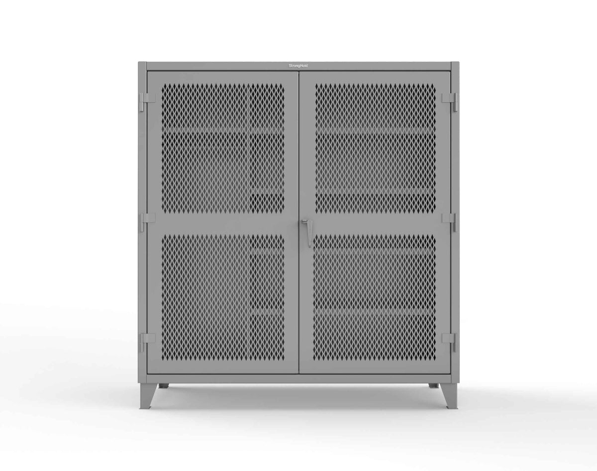 Extreme Duty 12 GA Uniform Ventilated (Diamond) Cabinet with 4 Shelves - 72 In. W x 24 In. D x 78 In. H - 66-V-W-245-7037
