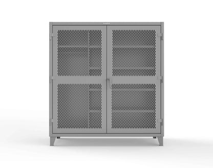Extreme Duty 12 GA Uniform Ventilated (Diamond) Cabinet with 4 Shelves - 72 In. W x 24 In. D x 78 In. H - 66-V-W-245-7037
