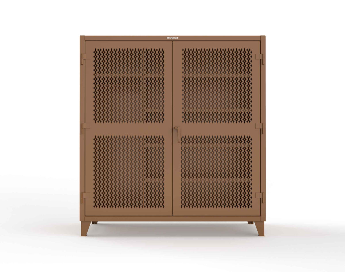 Extreme Duty 12 GA Uniform Ventilated (Diamond) Cabinet with 4 Shelves - 72 In. W x 24 In. D x 78 In. H - 66-V-W-245-8025