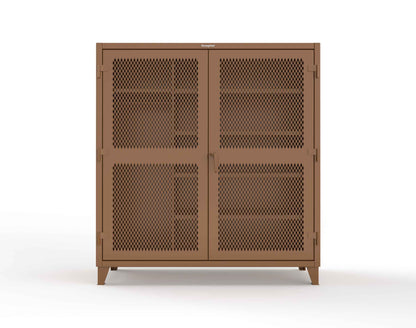 Extreme Duty 12 GA Uniform Ventilated (Diamond) Cabinet with 4 Shelves - 72 In. W x 24 In. D x 78 In. H - 66-V-W-245-8025