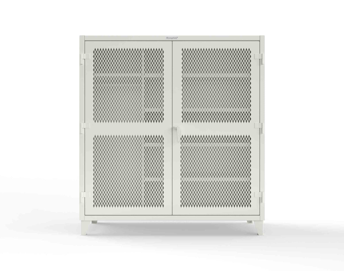 Extreme Duty 12 GA Uniform Ventilated (Diamond) Cabinet with 4 Shelves - 72 In. W x 24 In. D x 78 In. H - 66-V-W-245-9003