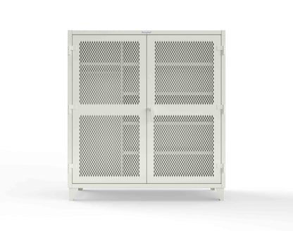 Extreme Duty 12 GA Uniform Ventilated (Diamond) Cabinet with 4 Shelves - 72 In. W x 24 In. D x 78 In. H - 66-V-W-245-9003