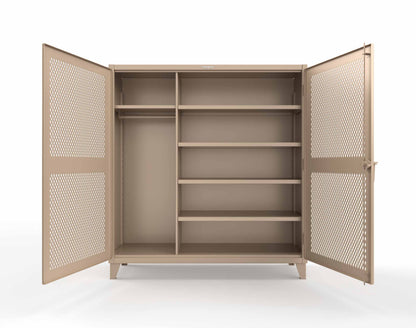 Extreme Duty 12 GA Uniform Ventilated (Diamond) Cabinet with 4 Shelves - 72 In. W x 24 In. D x 78 In. H - 66-V-W-245-1019