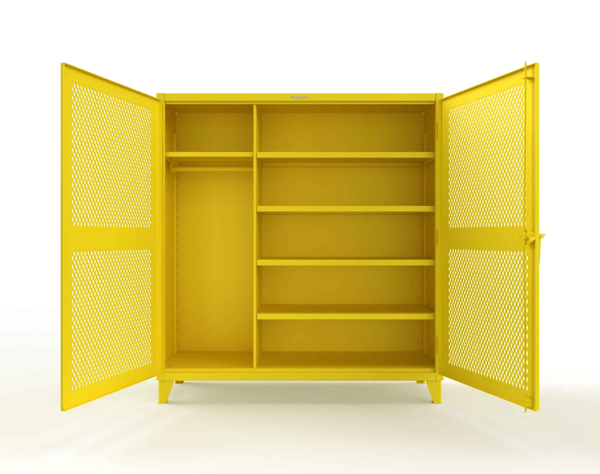 Extreme Duty 12 GA Uniform Ventilated (Diamond) Cabinet with 4 Shelves - 72 In. W x 24 In. D x 78 In. H - 66-V-W-245-1023