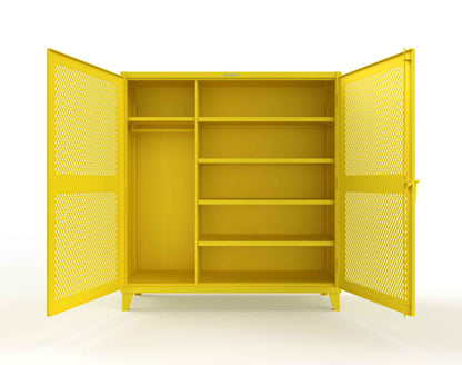 Extreme Duty 12 GA Uniform Ventilated (Diamond) Cabinet with 4 Shelves - 72 In. W x 24 In. D x 78 In. H - 66-V-W-245-1023