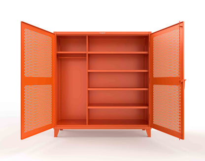 Extreme Duty 12 GA Uniform Ventilated (Diamond) Cabinet with 4 Shelves - 72 In. W x 24 In. D x 78 In. H - 66-V-W-245-2004