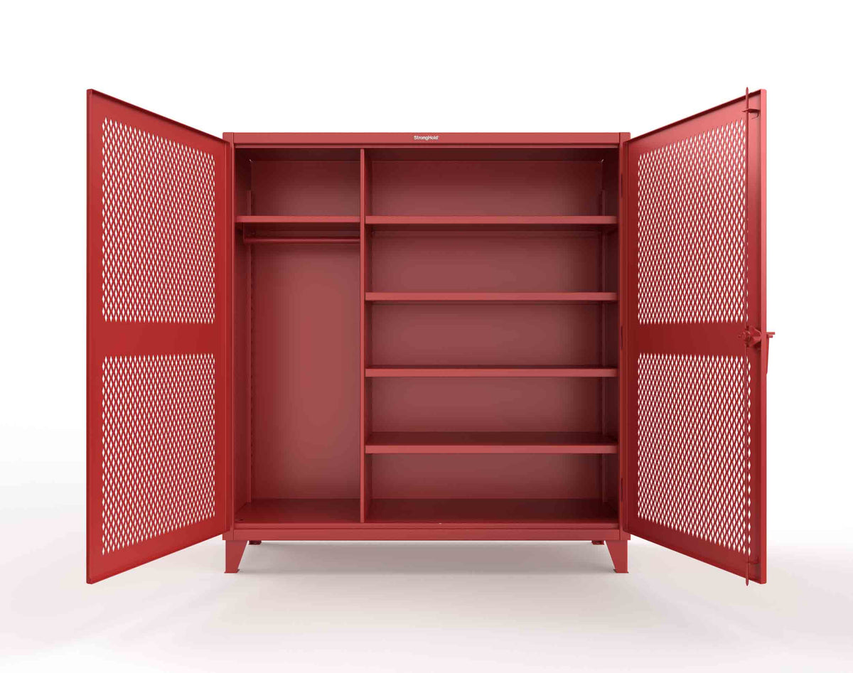 Extreme Duty 12 GA Uniform Ventilated (Diamond) Cabinet with 4 Shelves - 72 In. W x 24 In. D x 78 In. H - 66-V-W-245-3001