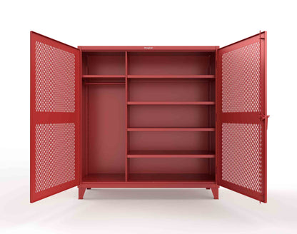 Extreme Duty 12 GA Uniform Ventilated (Diamond) Cabinet with 4 Shelves - 72 In. W x 24 In. D x 78 In. H - 66-V-W-245-3001