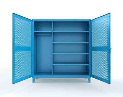 Extreme Duty 12 GA Uniform Ventilated (Diamond) Cabinet with 4 Shelves - 72 In. W x 24 In. D x 78 In. H - 66-V-W-245-5012