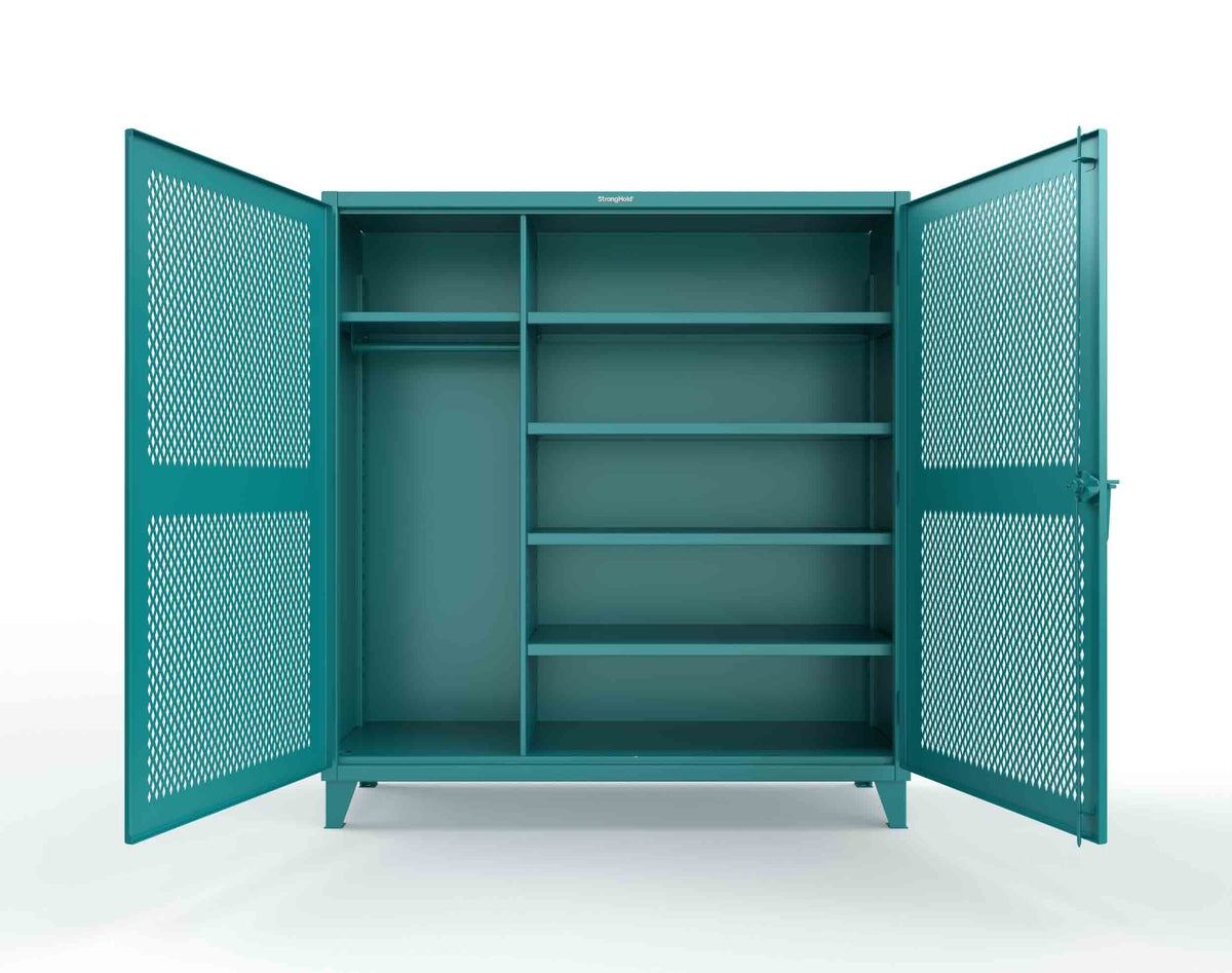 Extreme Duty 12 GA Uniform Ventilated (Diamond) Cabinet with 4 Shelves - 72 In. W x 24 In. D x 78 In. H - 66-V-W-245-5021