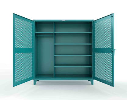 Extreme Duty 12 GA Uniform Ventilated (Diamond) Cabinet with 4 Shelves - 72 In. W x 24 In. D x 78 In. H - 66-V-W-245-5021