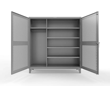 Extreme Duty 12 GA Uniform Ventilated (Diamond) Cabinet with 4 Shelves - 72 In. W x 24 In. D x 78 In. H - 66-V-W-245-7037