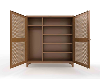 Extreme Duty 12 GA Uniform Ventilated (Diamond) Cabinet with 4 Shelves - 72 In. W x 24 In. D x 78 In. H - 66-V-W-245-8025
