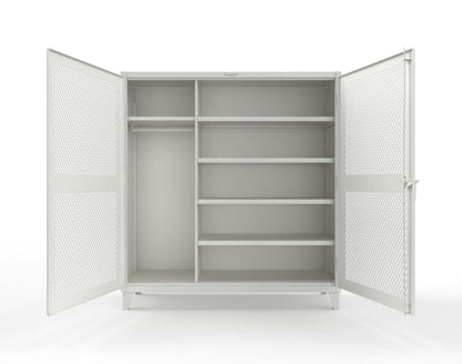 Extreme Duty 12 GA Uniform Ventilated (Diamond) Cabinet with 4 Shelves - 72 In. W x 24 In. D x 78 In. H - 66-V-W-245-9003