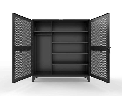 Extreme Duty 12 GA Uniform Ventilated (Diamond) Cabinet with 4 Shelves - 72 In. W x 24 In. D x 78 In. H - 66-V-W-245-9005