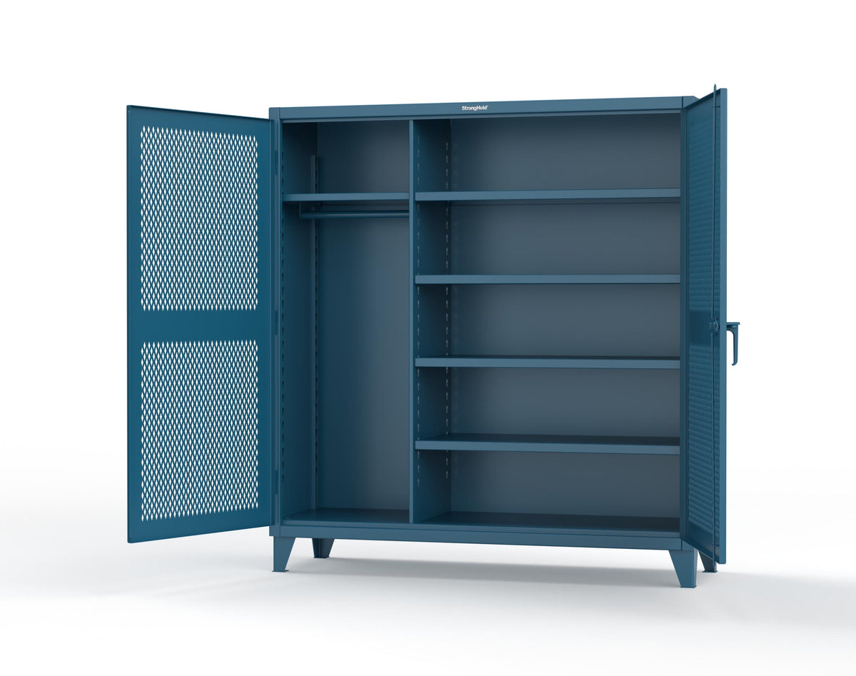 Extreme Duty 12 GA Uniform Ventilated (Diamond) Cabinet with 4 Shelves - 72 In. W x 24 In. D x 78 In. H - 66-V-W-245-5010