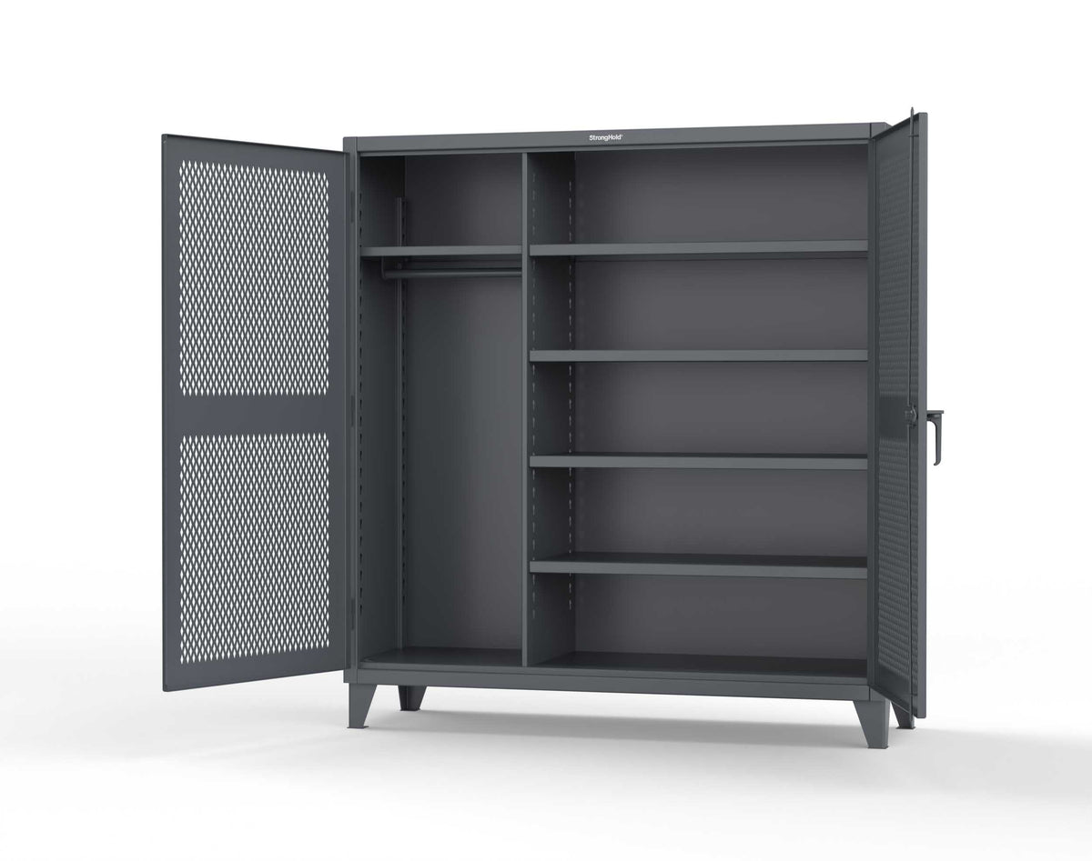 Extreme Duty 12 GA Uniform Ventilated (Diamond) Cabinet with 4 Shelves - 72 In. W x 24 In. D x 78 In. H - 66-V-W-245-7024