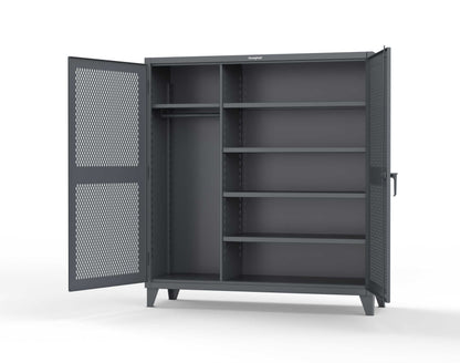 Extreme Duty 12 GA Uniform Ventilated (Diamond) Cabinet with 4 Shelves - 72 In. W x 24 In. D x 78 In. H - 66-V-W-245-7024