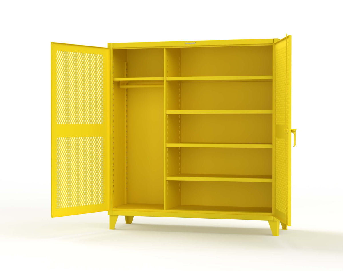 Extreme Duty 12 GA Uniform Ventilated (Diamond) Cabinet with 4 Shelves - 72 In. W x 24 In. D x 78 In. H - 66-V-W-245-1023